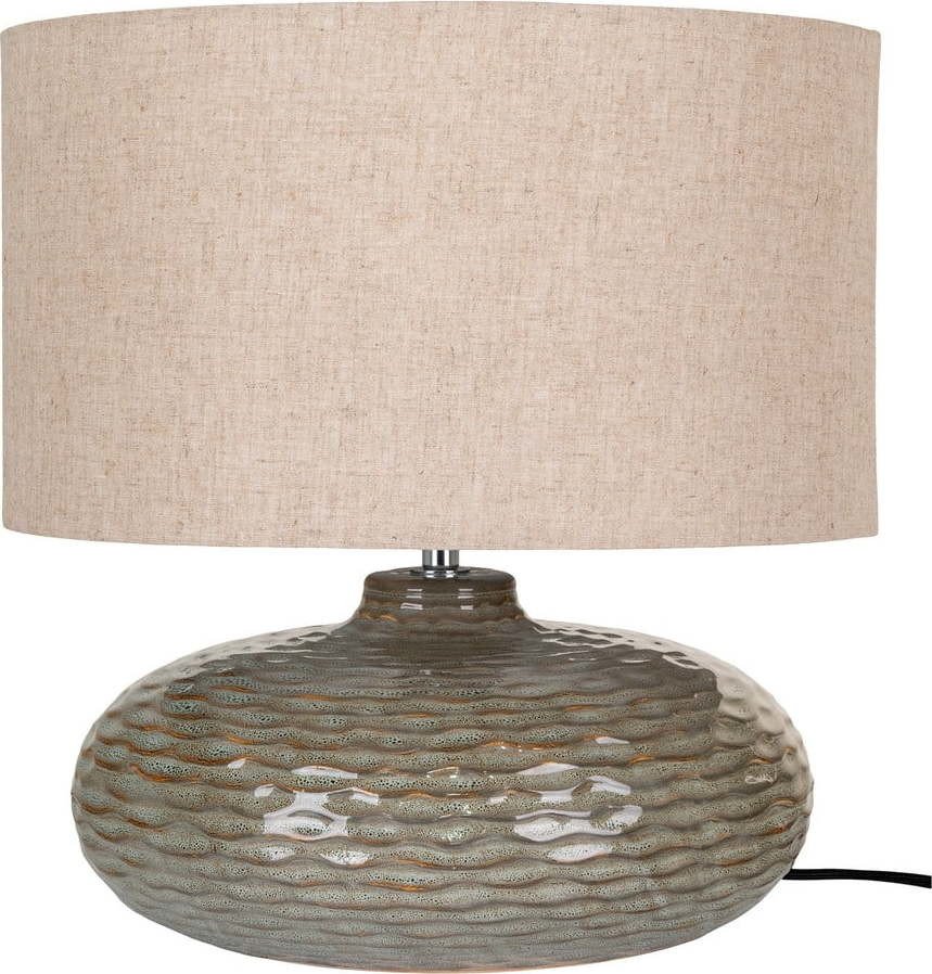 Khaki keramická stolní lampa s textilním stínidlem (výška 44 cm) Oldham – House Nordic