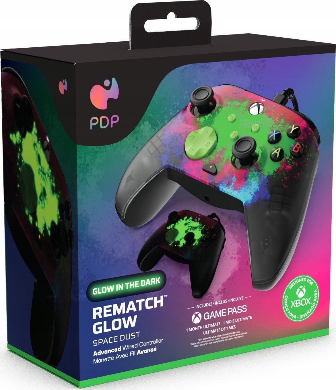 Pdp drátový ovladač Rematch Space Dust Glow in the Dark Xbox Series XOne