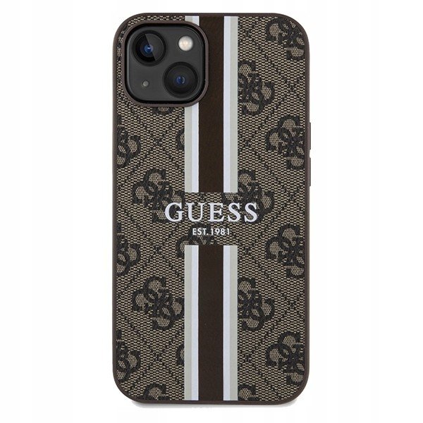 Kryt na iPhone 13 14 15, Guess 4G Printed Stripes, kryt s MagSafe case