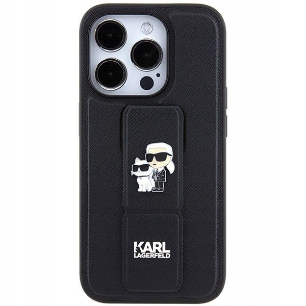 Kryt Karl Lagerfeld kryt Saffiano stojánek pro iPhone 14 Pro Max kůže