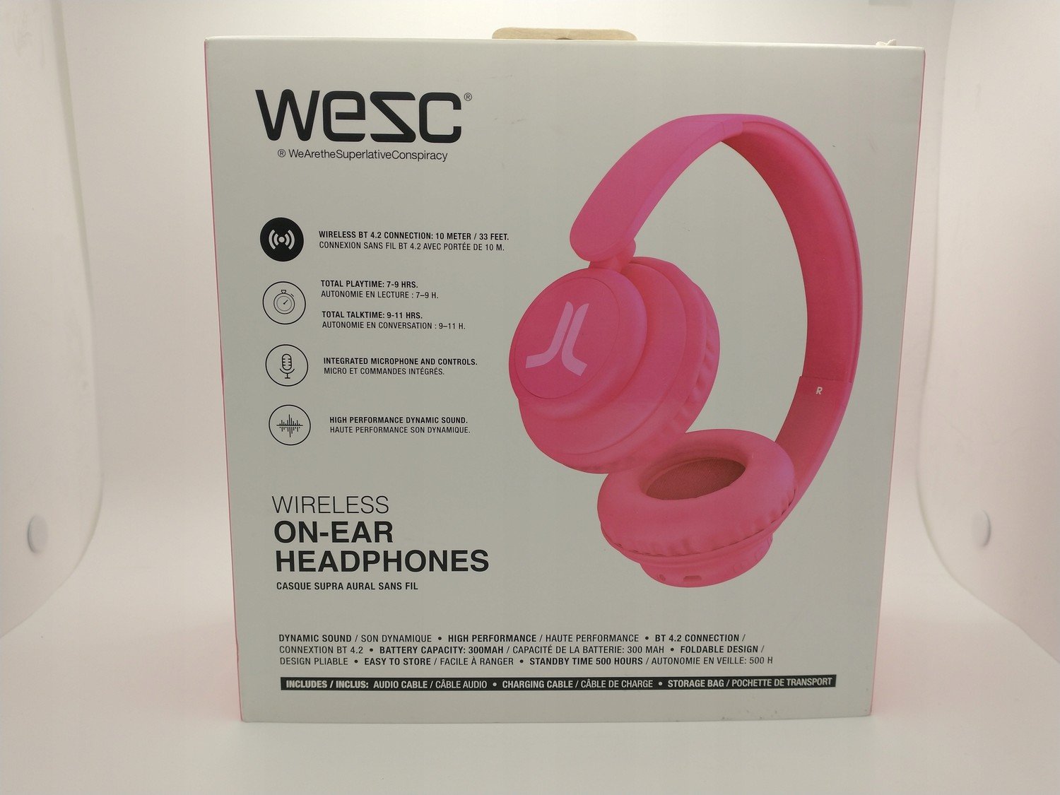 Wesc bezdrátová sluchátka On-ear FW20 růžová