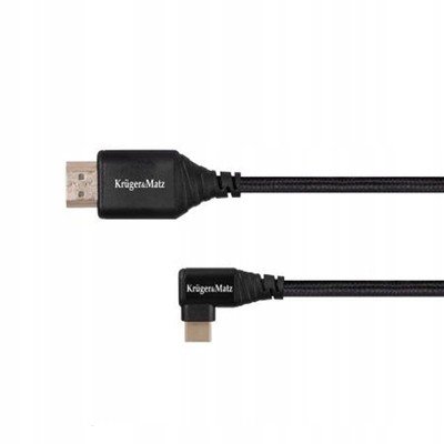 Hdmi kabel Usb-c úhlový konektor 2m Kruger Matz