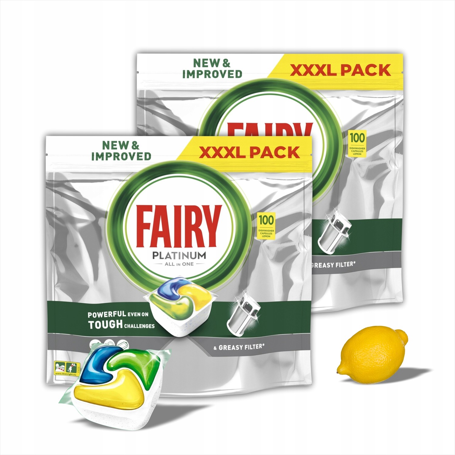 Fairy Platinum All In One Lemon 200 Ks Kapslí Do Myčky Tablety