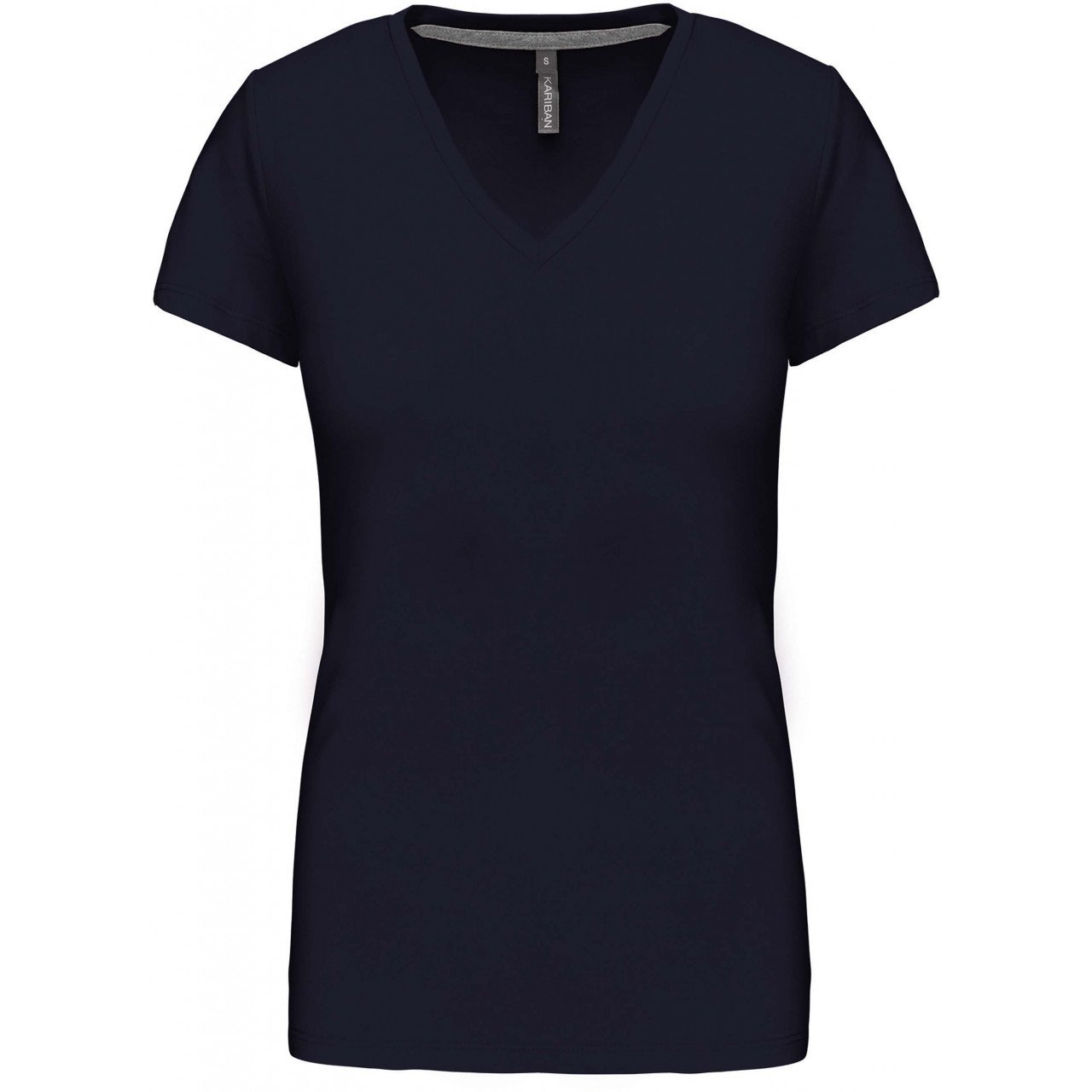 Dámské tričko Kariban V-neck s krátkým rukávem - navy, S