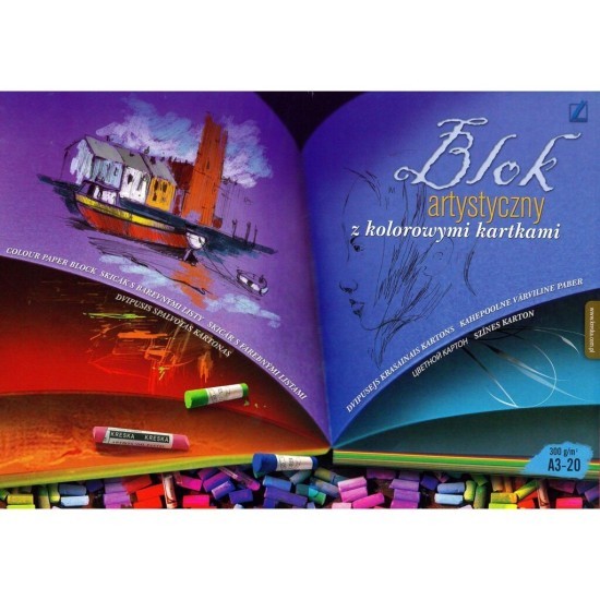 Kreska Skicák A3/20l - 300g - kolor mix Kreska