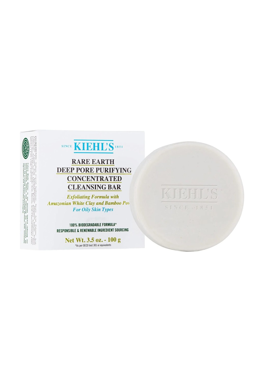 Kiehl's Čisticí mýdlo pro mastnou pleť Rare Earth (Deep Pore Purifying Cleansing Bar) 100 g