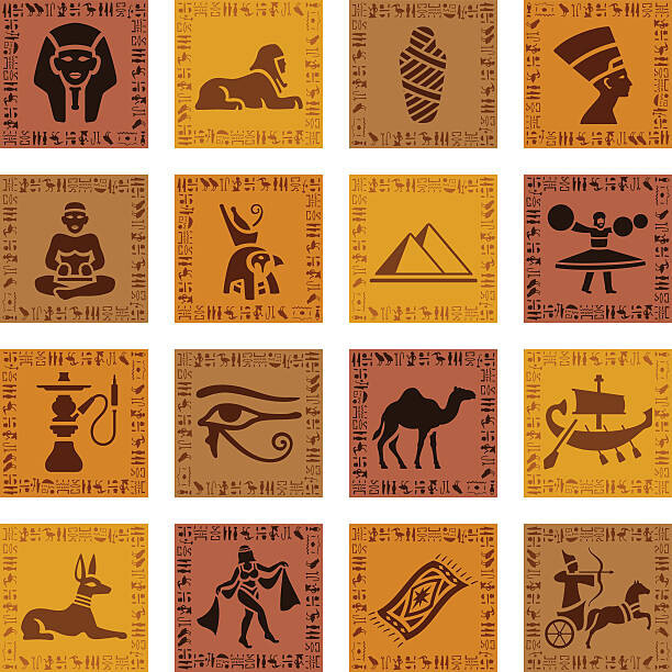 AlonzoDesign Umělecká fotografie Egyptian Icon Set, AlonzoDesign, (40 x 40 cm)