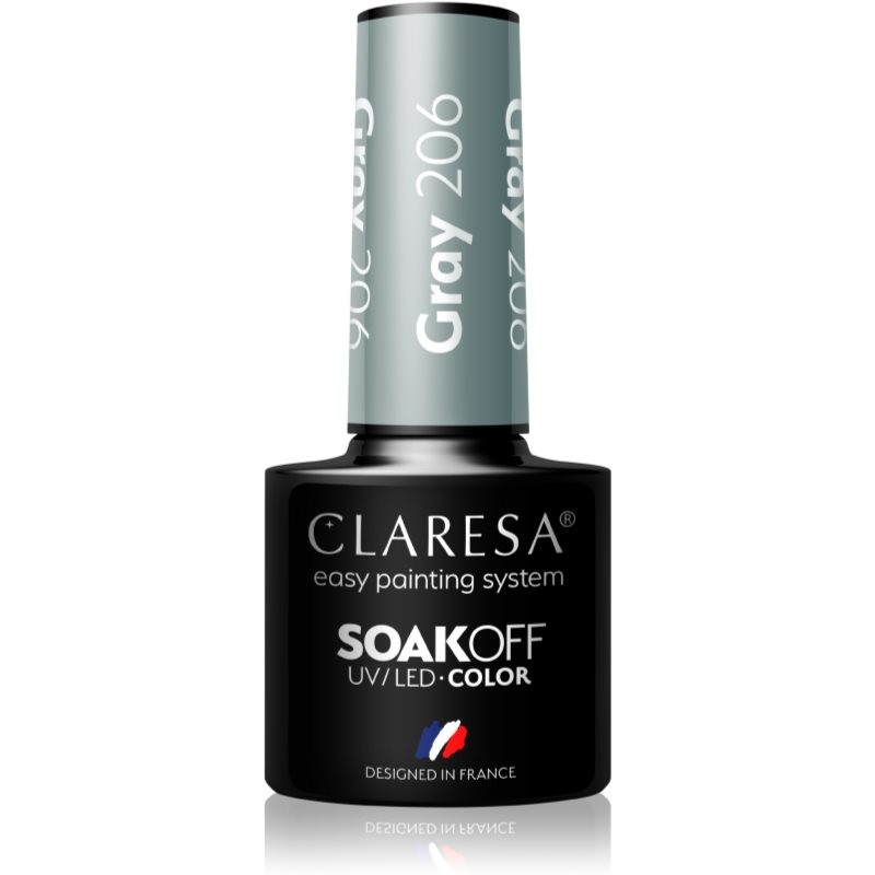 Claresa SoakOff UV/LED Color Savanna Vibes gelový lak na nehty odstín Gray 206 5 g