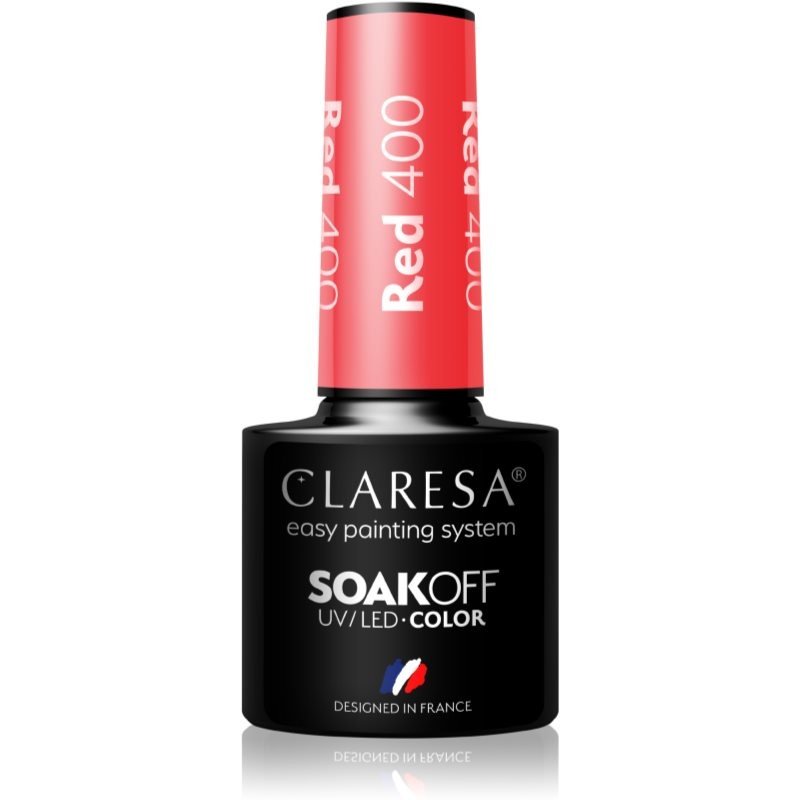 Claresa SoakOff UV/LED Color Rainbow Explosion gelový lak na nehty odstín Red 400 5 g