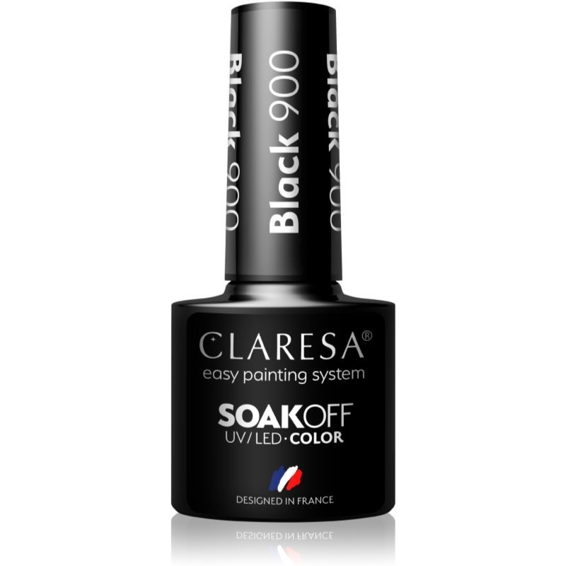 Claresa SoakOff UV/LED Color Black gelový lak na nehty odstín 900 5 g