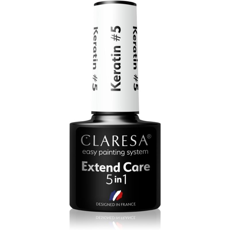 Claresa Extend Care 5 in 1 Keratin podkladový lak pro gelové nehty s vyživujícím účinkem odstín 5 g