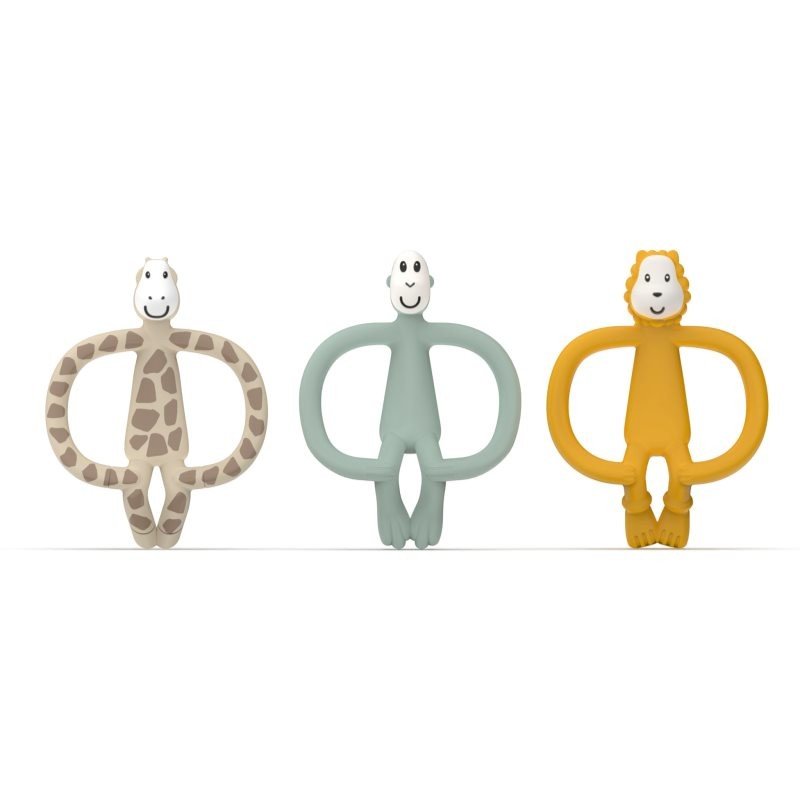 Matchstick Monkey Animal Teether Gift Set dárková sada Giraffe Gigi, Lion Luda, Monkey Mint(pro děti)