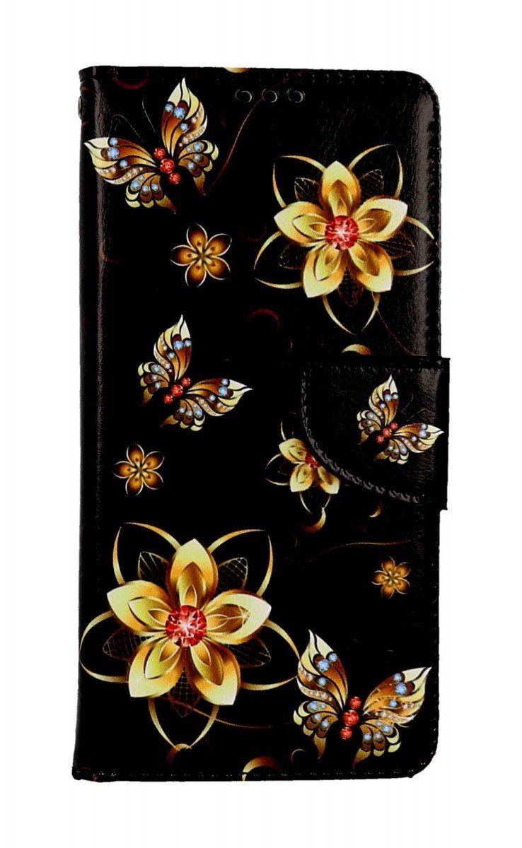 Pouzdro TopQ Xiaomi Redmi Note 12 knížkové Zlaté květy 112837