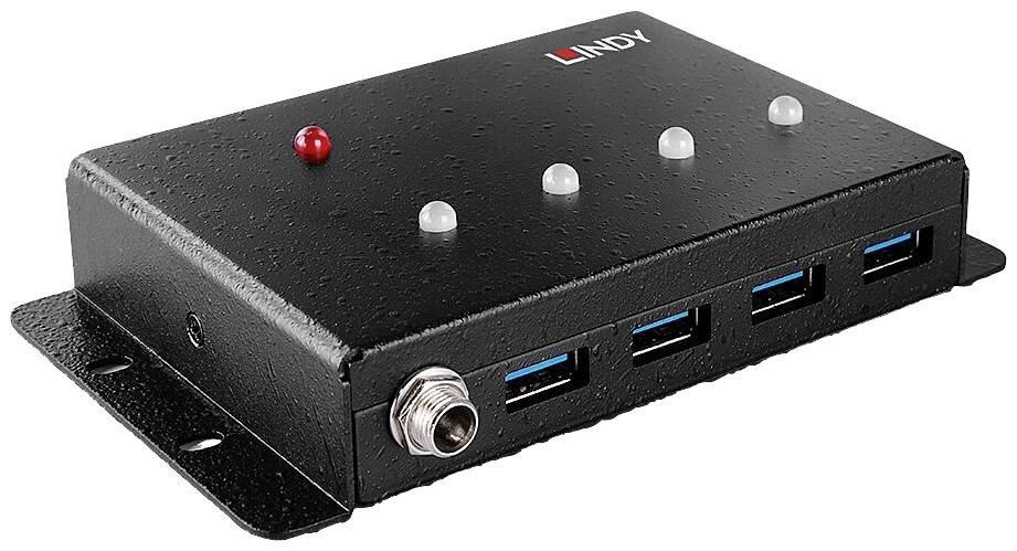 LINDY 443492 4 porty USB 3.0 hub černá