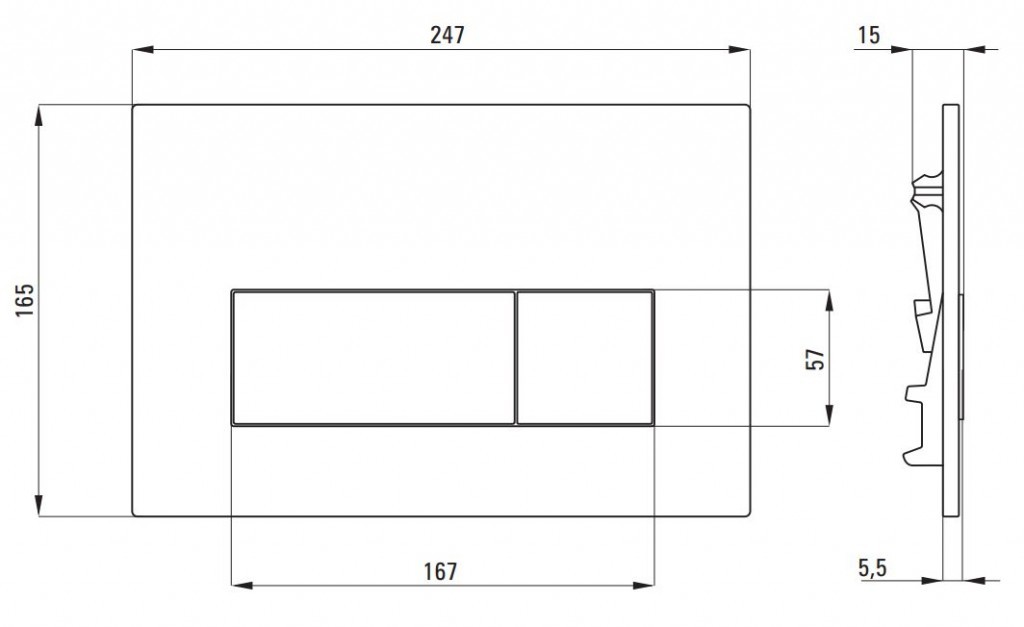 DEANTE Podomítkový rám, pro závěsné WC mísy + SLIM tlačítko chrom + WC REA Carlo Flat Mini Rimless + SEDÁTKO CST_WC01 051P CF1