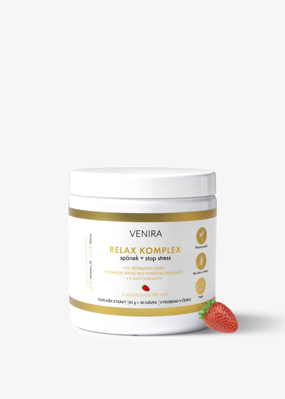 VENIRA relax komplex | spánek + stop stress, jahoda, 81 g