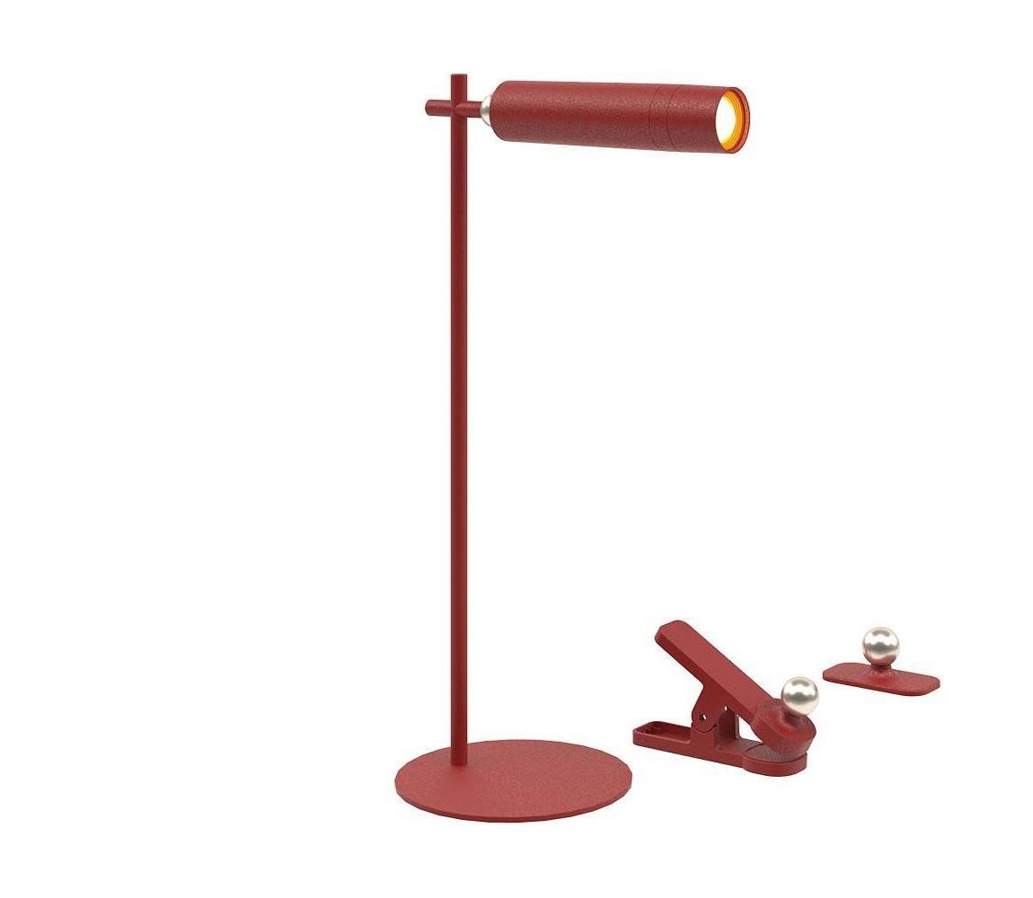 LED Stmívatelná magnetická stolní lampa LED/3W/5V 4000K 1500 mAh červená