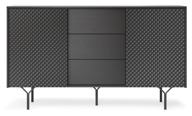 PIASKI Moderní komoda ROBE KSZ144 2D, černá 144x83x38 černá