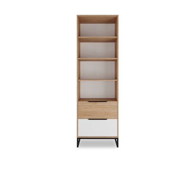 GIB Regál LEO R2, hickory / bílý mat 60x190x40 hickory / bílý mat