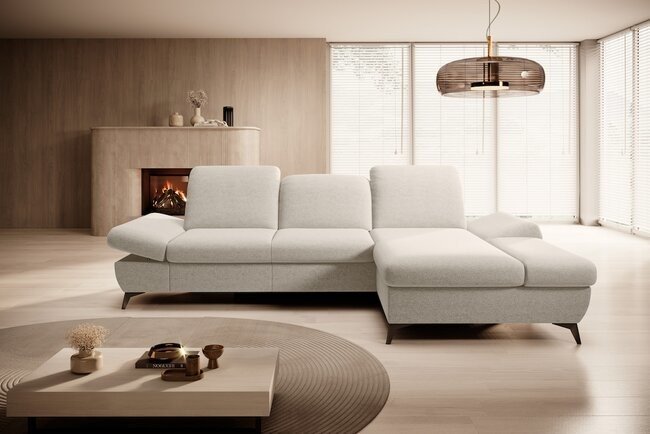 LASKI Šedá rohová pohovka HARED - pravá 284x85-97x96-166 šedá - LOFT 1