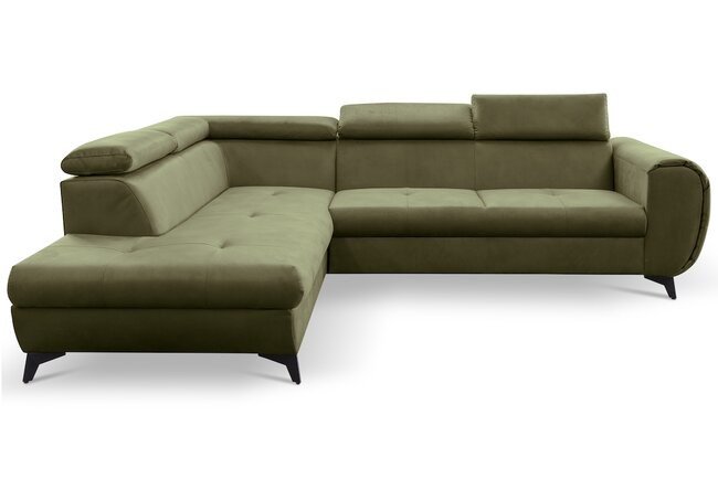 LASKI Zelená rohová pohovka MONE - levá 260x75-90x98-217 zelená - LETTO 38