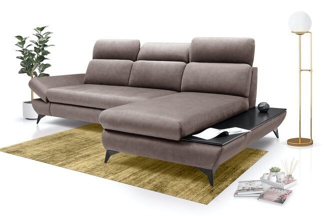 LASKI Hnědá rohová pohovka TEZA - pravá 280x72-90x96-128 hnědá - BLUVEL 13