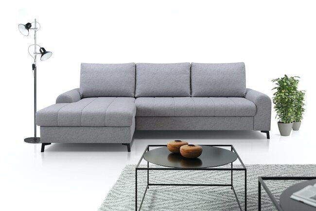 LASKI Šedá rohová pohovka ALURA - levá 252x88x90-168 šedá - GUSTO 88