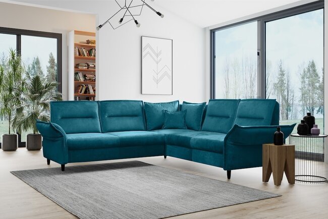 LASKI Modrá rohová pohovka MAURA II 240-254x88x240-254 modrá - MANILA 37