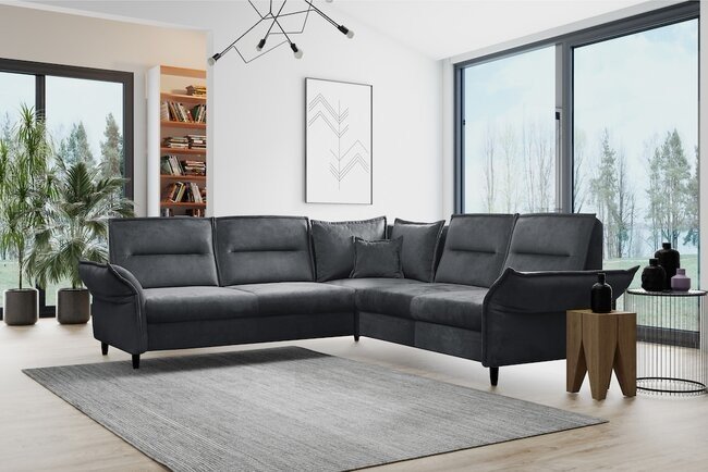 LASKI Černá rohová pohovka MAURA II 240-254x88x240-254 černá - MANILA 19