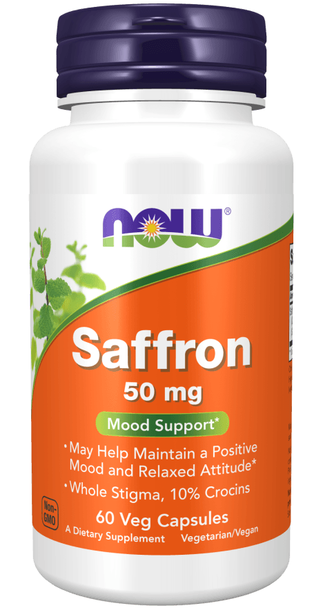 Now® Foods NOW Saffron, šafrán, 50 mg, 60 rostlinných kapslí