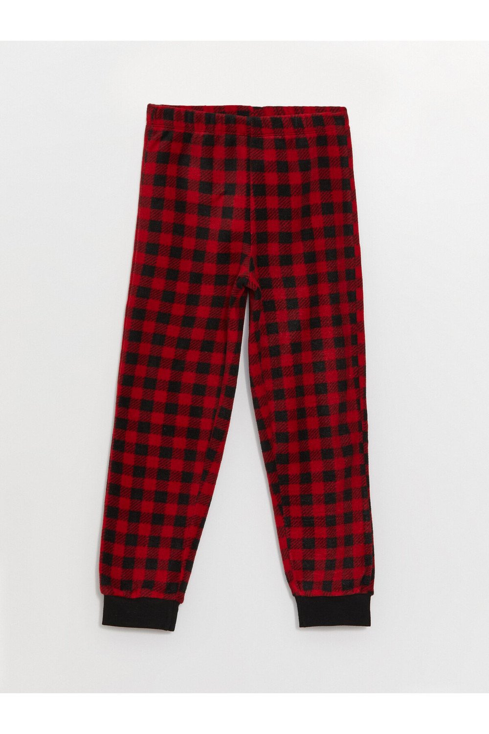 LC Waikiki Boys' Pajamas Bottom with Elastic Waist Plaid Fleece