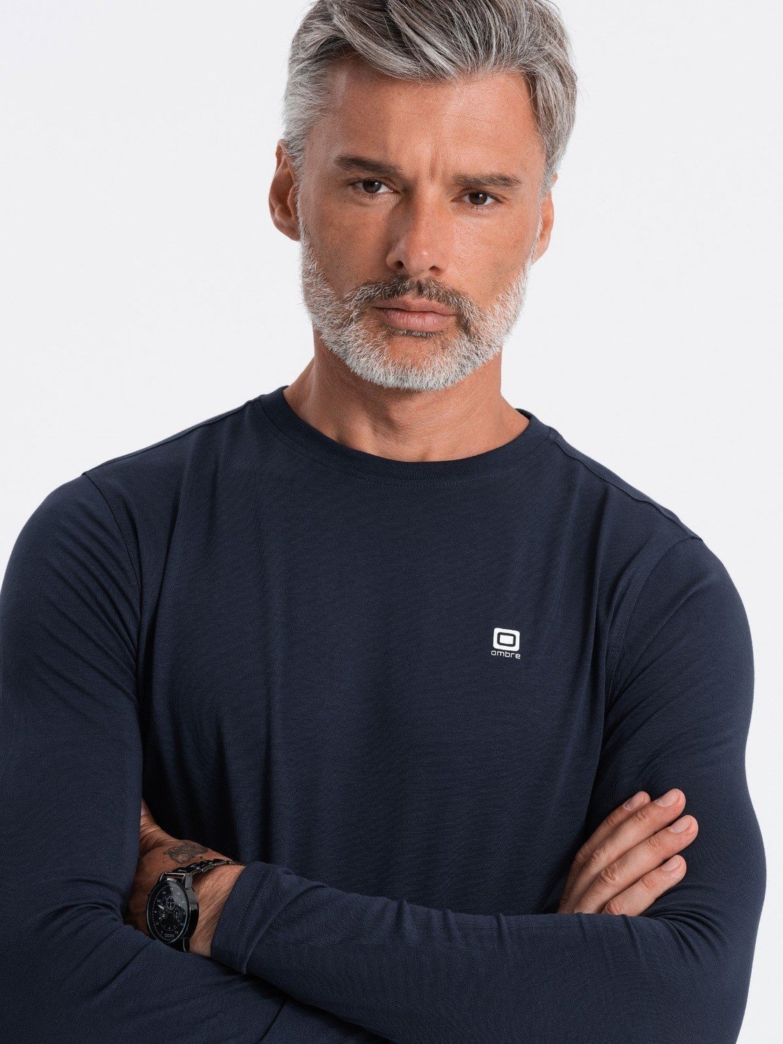 Ombre Men's unprinted longsleeve - navy blue