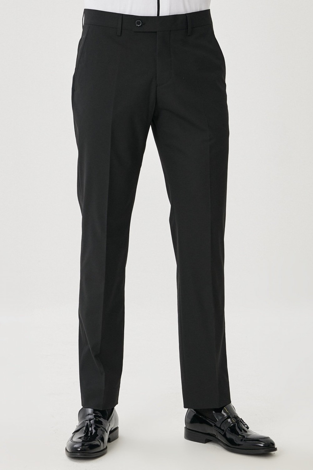 ALTINYILDIZ CLASSICS Men's Black Regular Fit Normal Cut, Flexible Trousers with Side Pockets.