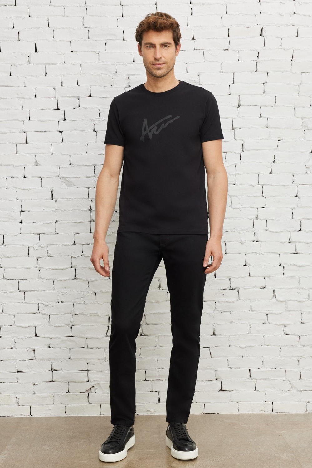 AC&Co / Altınyıldız Classics Men's Black 360 Degree Stretchy Slim Fit Slim Fit Diagonal Pattern Trousers.