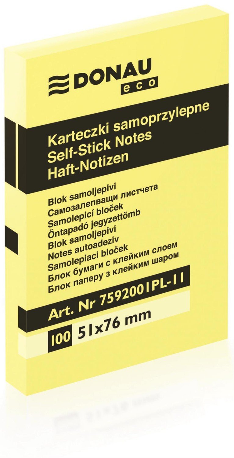 Samolepicí bloček Donau - 51 x 76 mm, 