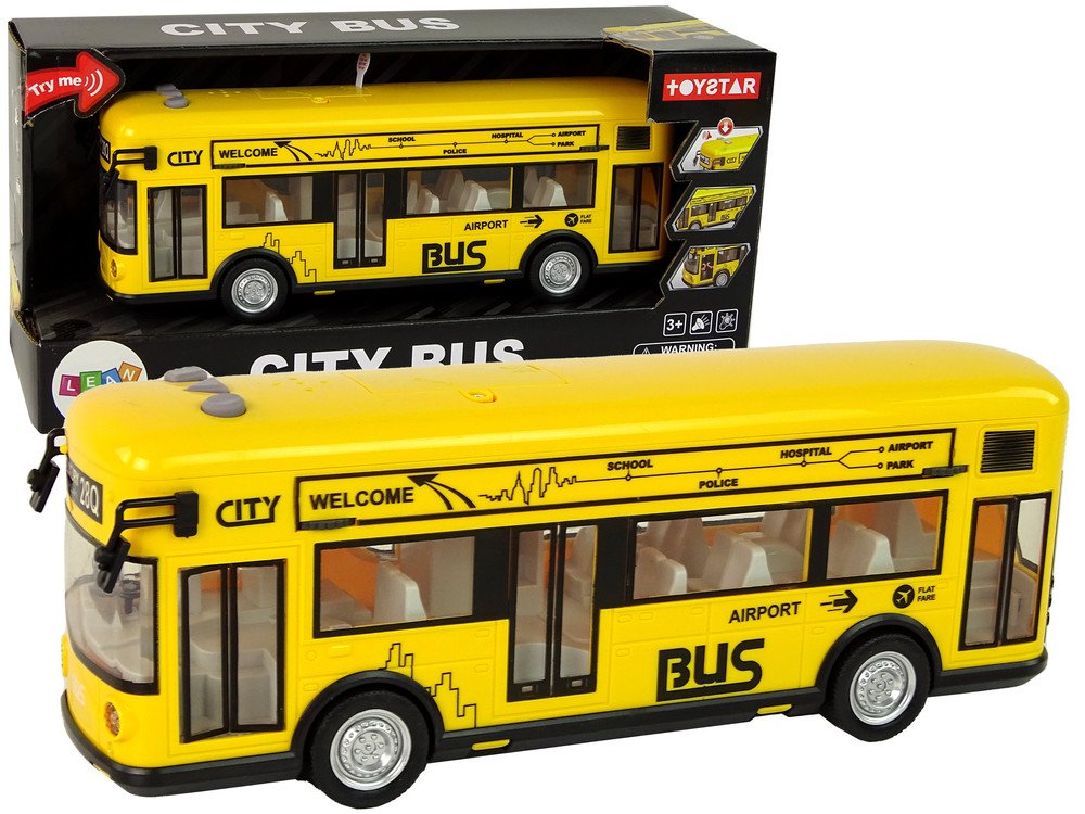 mamido Městský autobus s třecím pohonem 1:18 žlutý