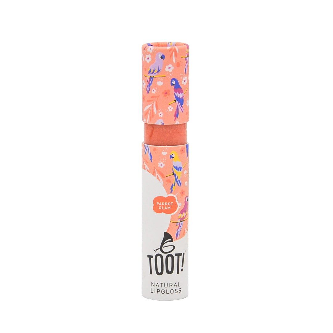 Toot Cosmetics TOOT Přírodní lesk na rty broskvový – Parrot Glam 5,5 ml