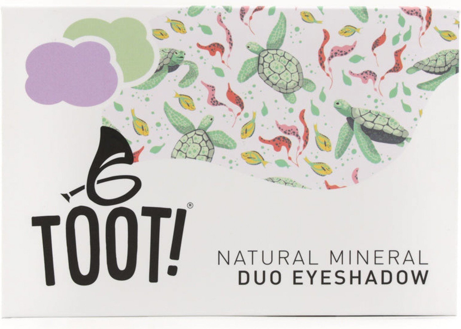 Toot Cosmetics TOOT  Minerální oční stíny duo lila a zelená – Turtle 4,6 g
