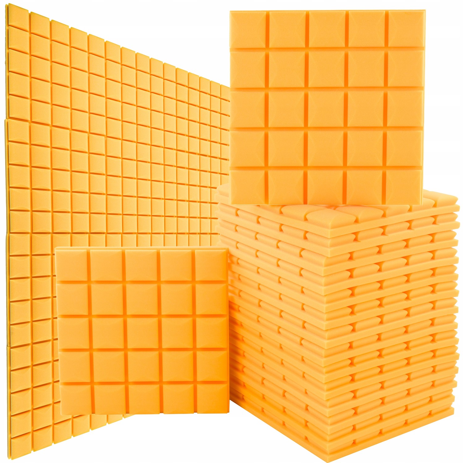 Rohože odhlučnění akustických panelů konvexní kostka 8x šedá 8x žlutá 4m2