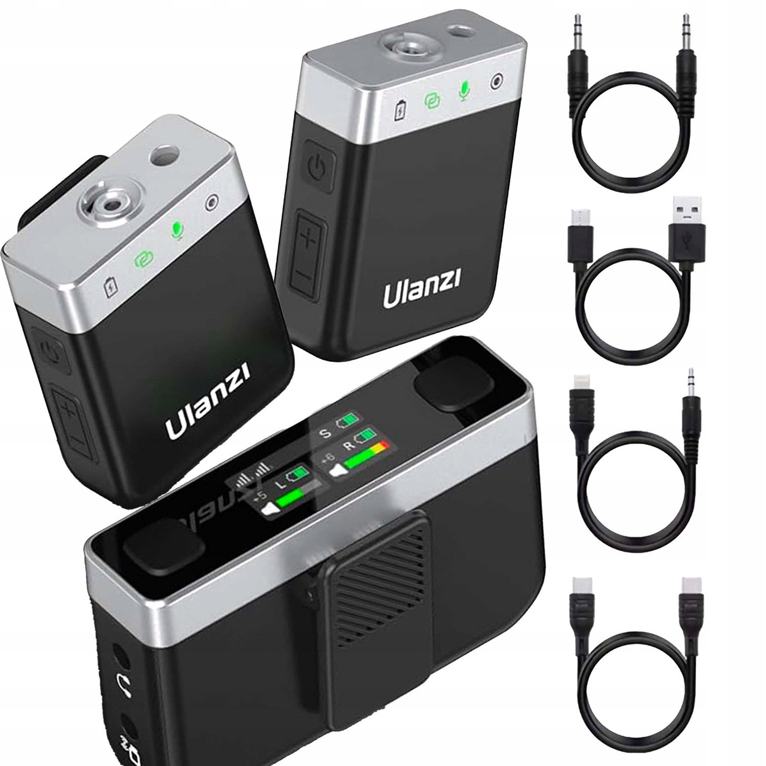 2X Bezdrátový Kravatový Mikrofon Ulanzi Pro Iphone Smartphone Android Usb-c