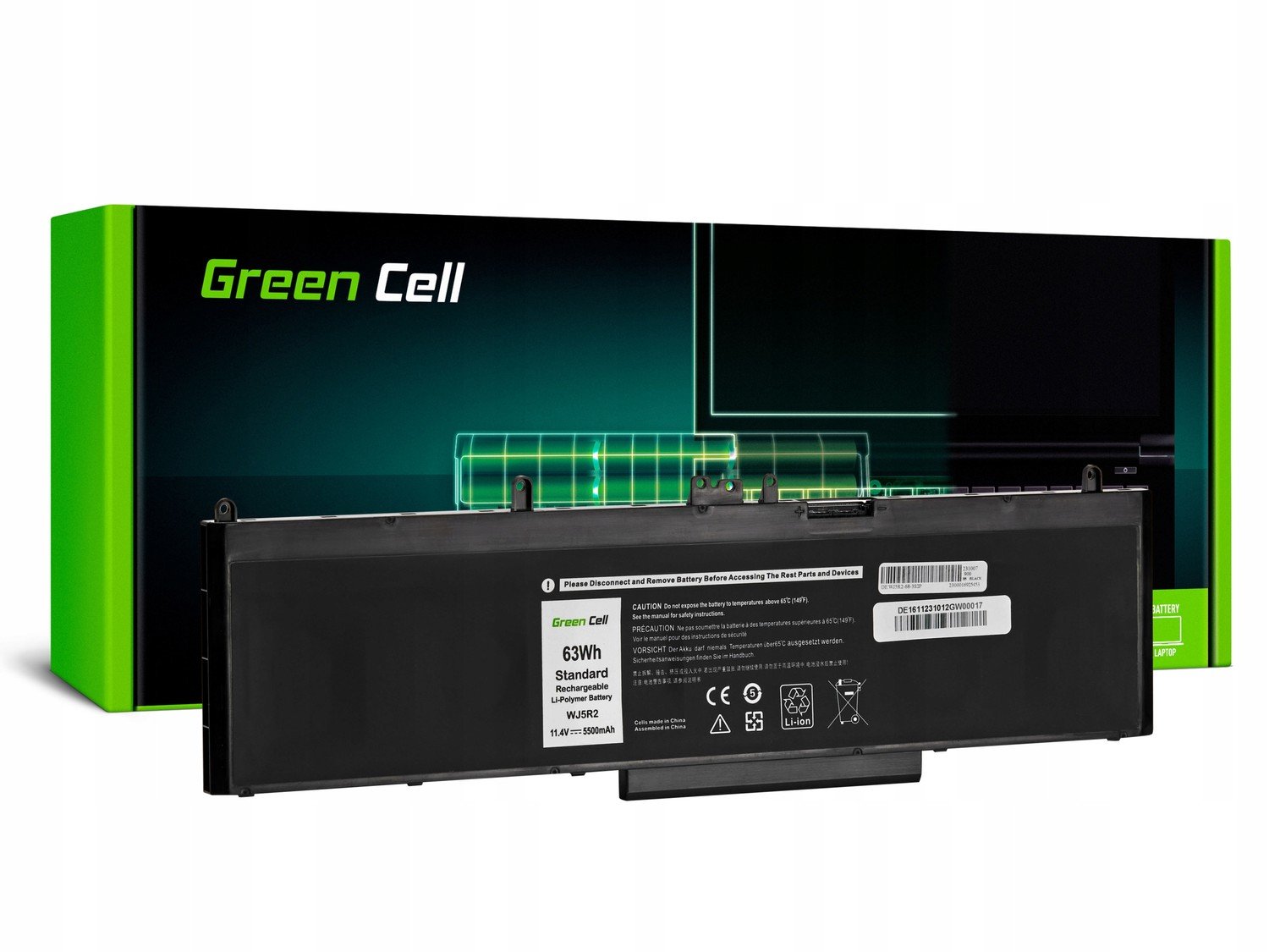 Baterie Green Cell WJ5R2 04F5YV pro Dell Latitude E5570 Precision 3510