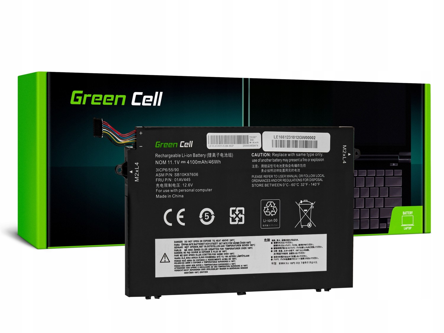 Baterie pro Lenovo ThinkPad E480 E485 E490 E495 E580 E585 E590 E595