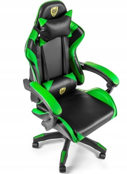 Herní Židle 1 Kelímek Kancelářský Moderní Hráč Otočná Zelená