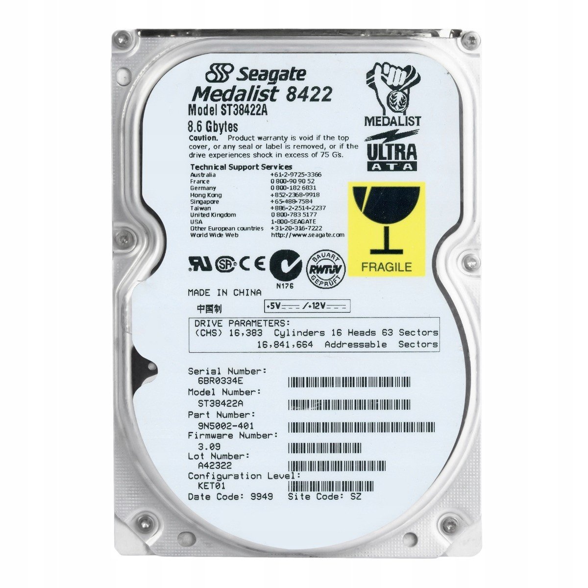 Seagate Medalist 8422 8.6GB 5.4k Ata 3.5' ST38422A