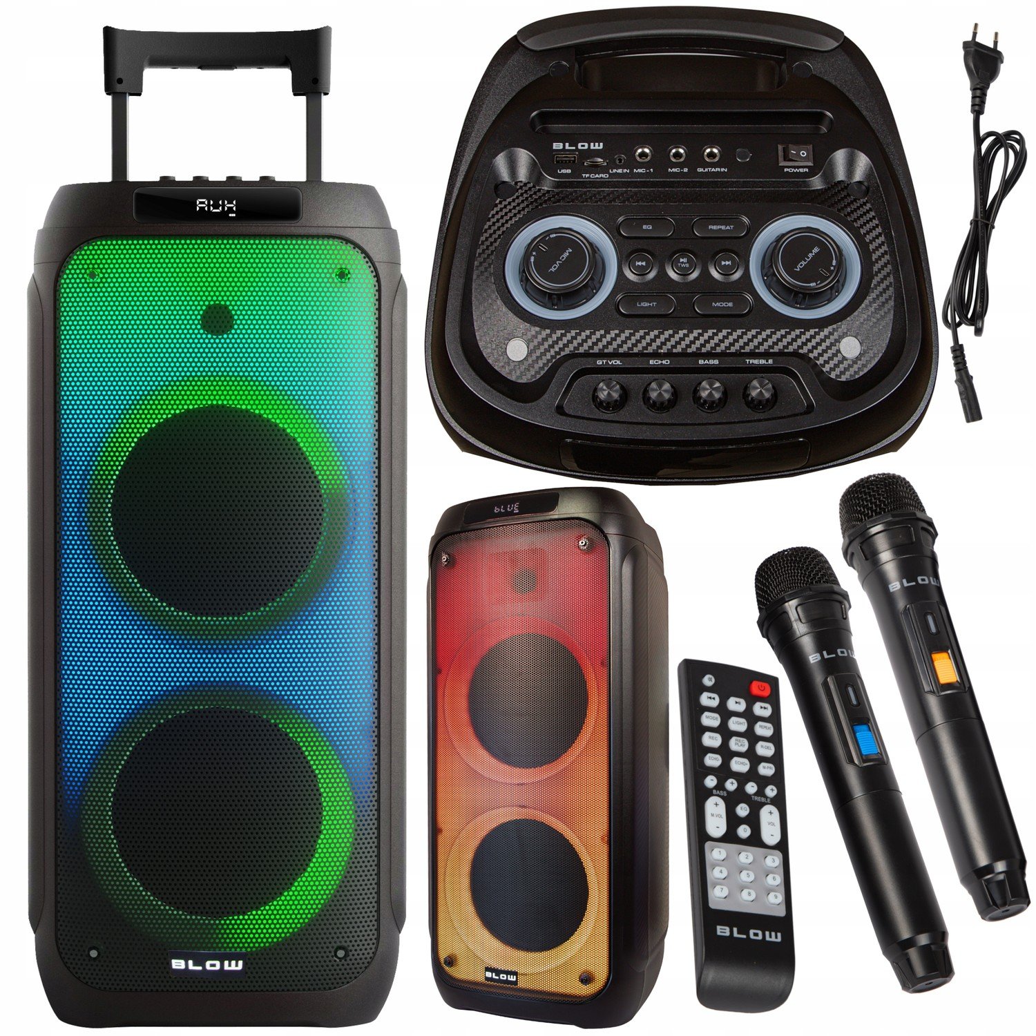 Výkonný Reproduktor Přenosný Bluetooth Sloupek Fm Rádio Mobilní Karaoke Partybox