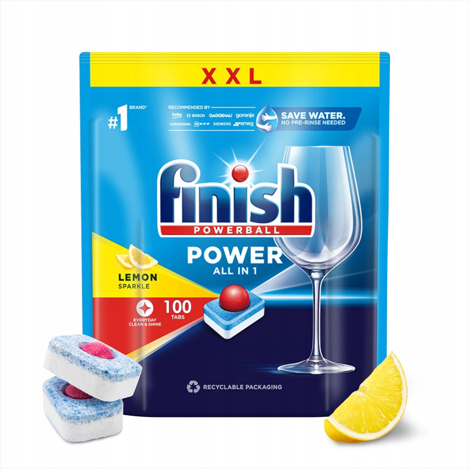 Finish Powerball Power All In 1 100KS Lemon Tablety Do Myčky Kapsle