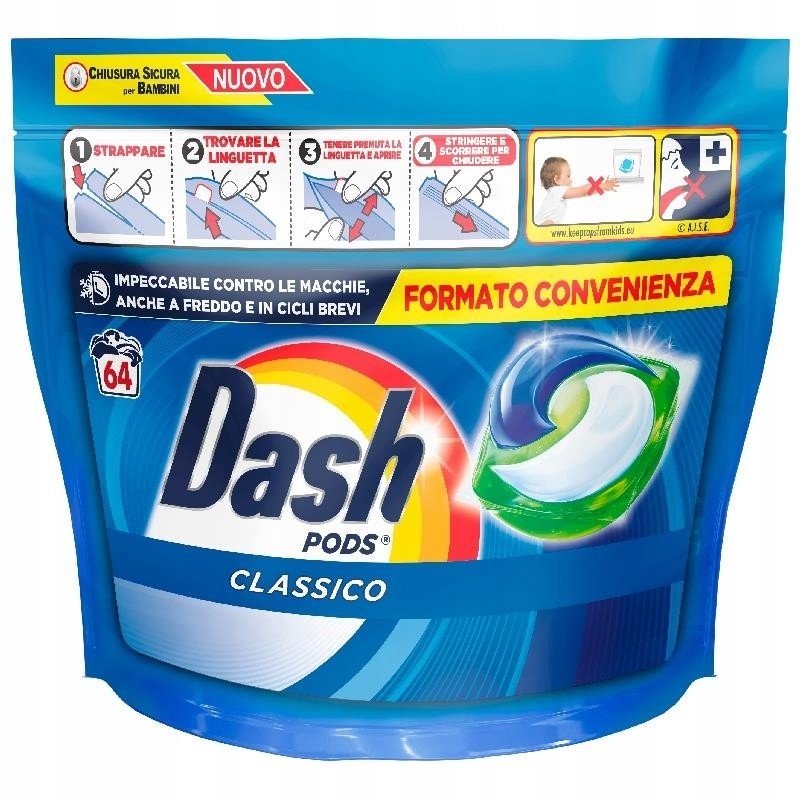 Kapsle na praní doypack 64 kusů univerzální Classico Dash Itálie