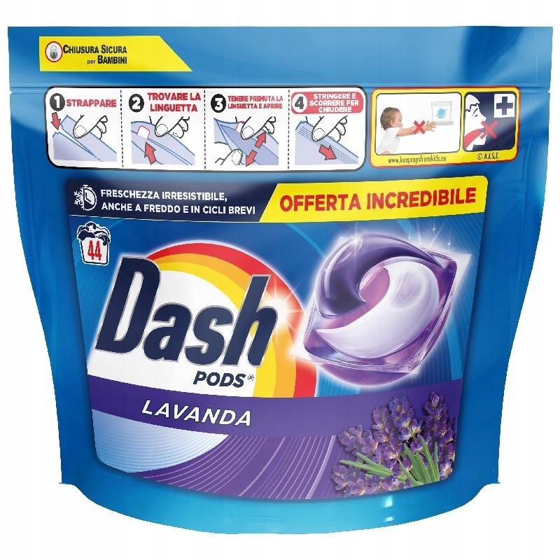 Dash Kapsle na praní Lavatrice Ecodosi 44pz. Levandule Dash Itálie