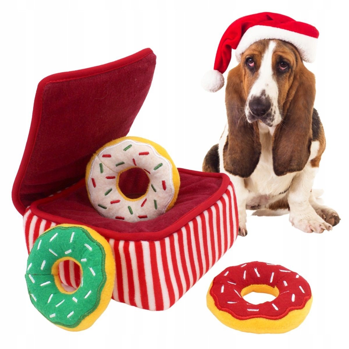 Hračka Pro Psy Vánoční Donuty v norce Interaktivní na Vánoce Donut x3
