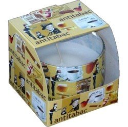 Svíčka ve skle s fólií v krabičce antitabák